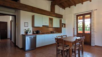 Kühlschrank, Mikrowelle, Herdplatte, Geschirrspüler