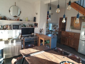 Fridge, microwave, dishwasher, electric kettle