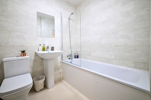 Towels, soap, shampoo