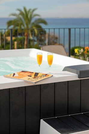 独特公寓, 1 间卧室, 热水浴缸, 海洋景观 | 私人 SPA 浴缸