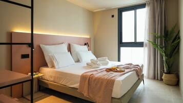 Exclusief appartement, 1 slaapkamer, bubbelbad, uitzicht op zee | Uitzicht vanuit de kamer