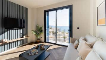 Superior Apartment, 1 Bedroom, Ocean View | Living room | Smart TV