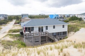 Exterior - Oceanfront home, steps from the sand and front row seats to gorgeous sunrises (South Nags Head)