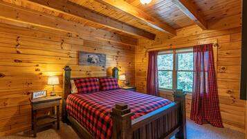 Cabin, Multiple Beds, Hot Tub | 2 bedrooms, individually decorated, individually furnished, desk