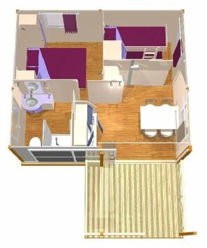 Floor plan - Chalet 3 étoiles - Piscine  - eehgf0 (Castelnau-Picampeau)