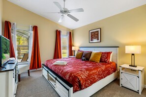 5 bedrooms, desk, iron/ironing board, travel cot - 5 bed Villa with private pool, spa, games room and pond view! Disney nearby. (Davenport)