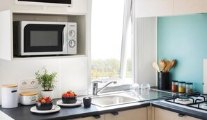 Fridge, microwave, stovetop, dishwasher