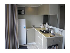 Kühlschrank, Mikrowelle, Herdplatte