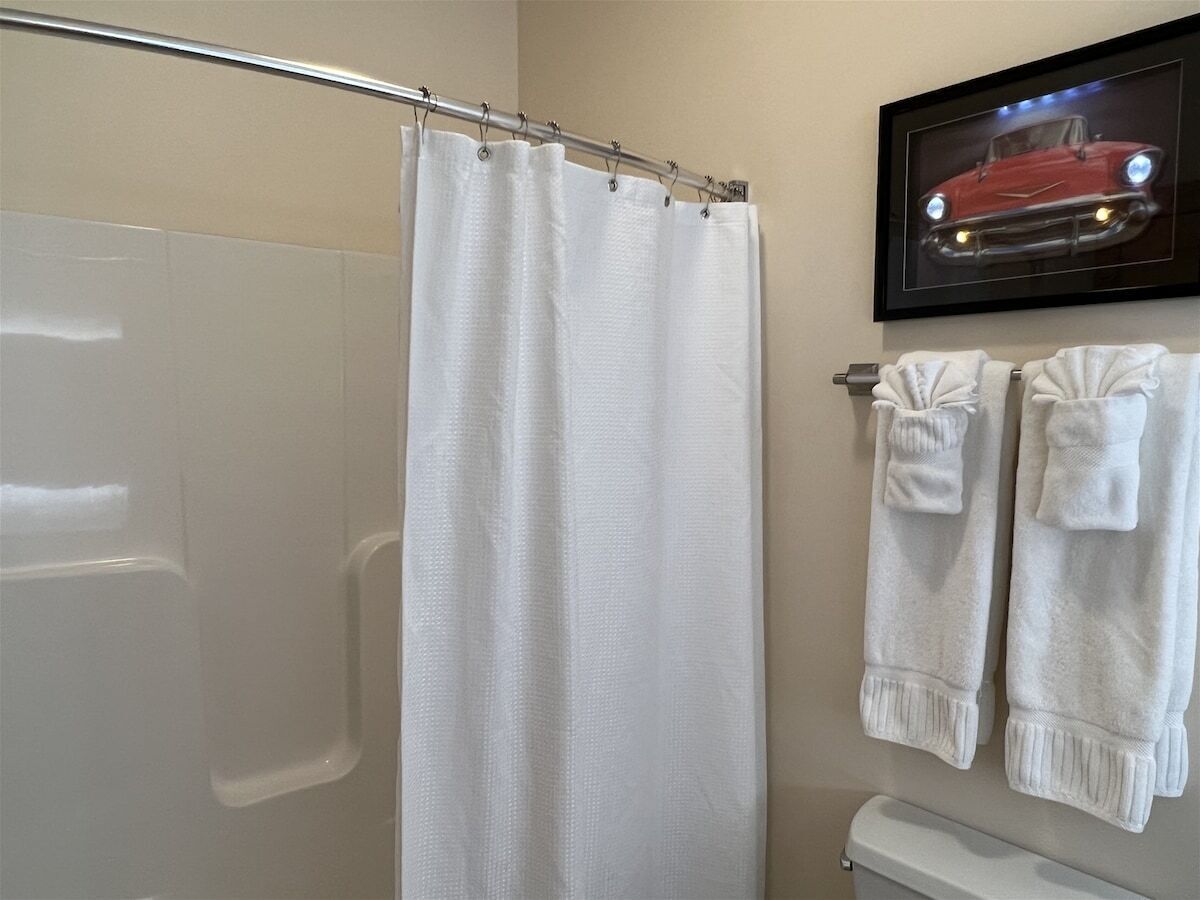 Hair dryer, towels