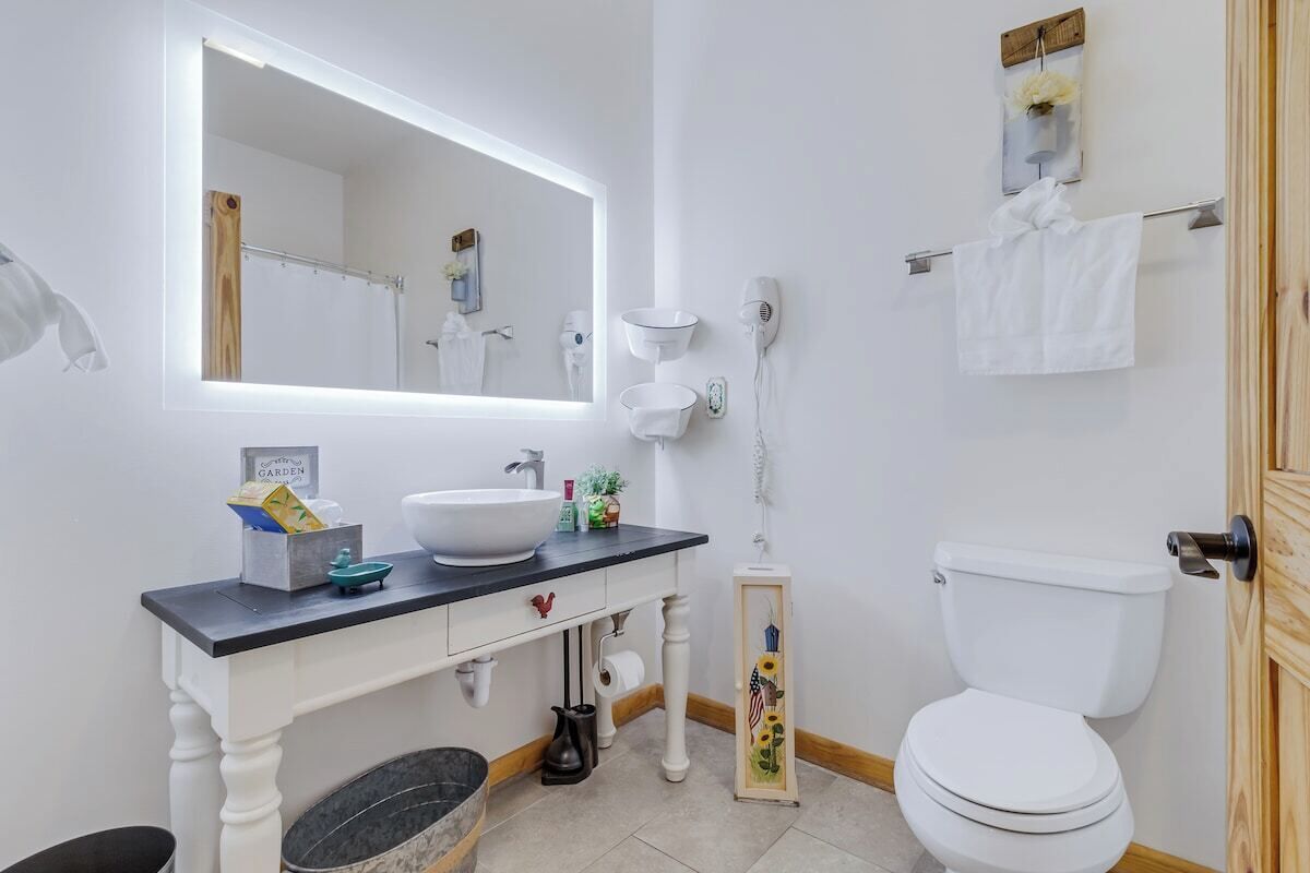 Hair dryer, towels