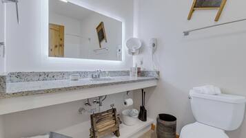 Hair dryer, towels