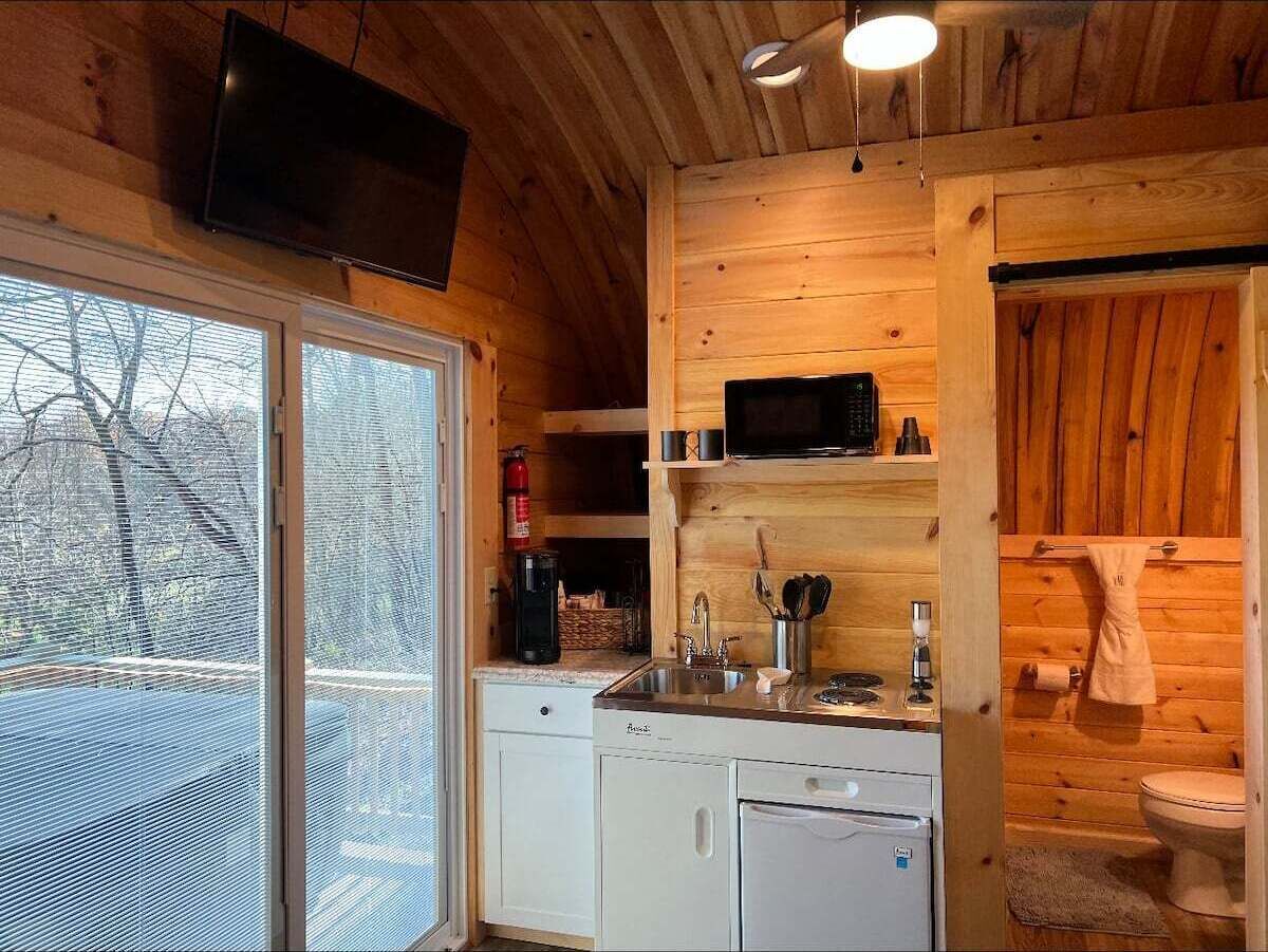 Fridge, microwave, coffee/tea maker