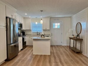 Fridge, microwave, oven, stovetop - 7 Bedroom 2 Floor Canal Home Steps from the Beach! (Holden Beach)