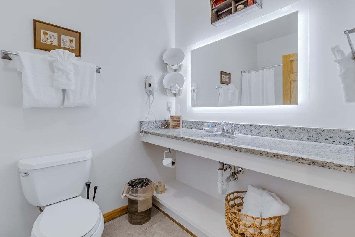 Hair dryer, towels