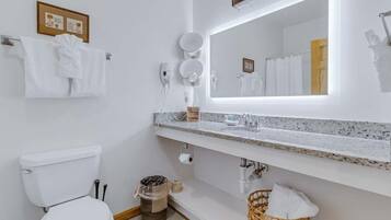 Hair dryer, towels