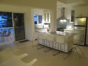 Fridge, microwave, oven, stovetop - Full frontal Beachfront with 12 meter balcony on WorkdClass Kitebeach Cabarete (Cabarete)