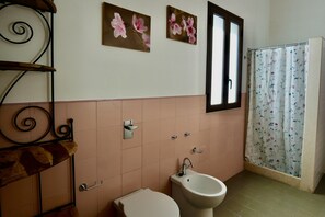 Secador de cabelo, toalhas de banho, sabonete, papel higiênico