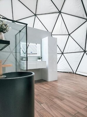 Toallas, jabón, shampoo, papel de baño