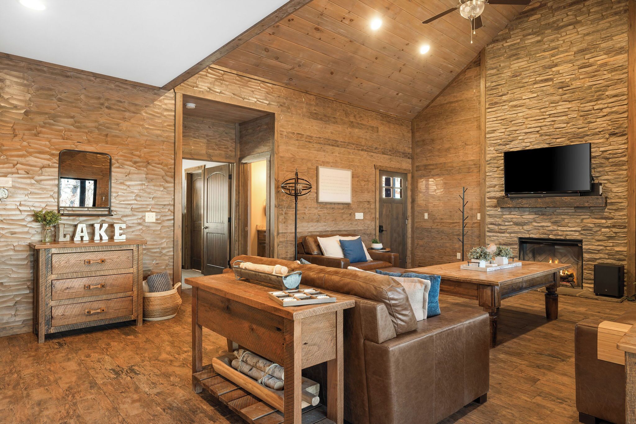 Smart TV, fireplace, video games