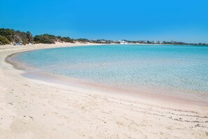 Nära stranden och vit sandstrand
