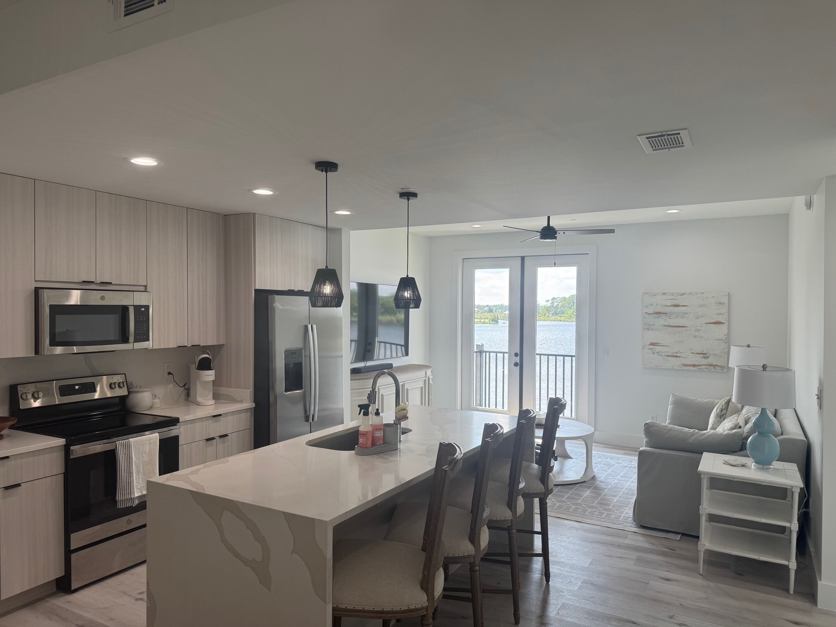 Signature Condo, 1 Queen Bed, Pool Access, River View | Living area | 55-inch flat-screen TV with digital channels