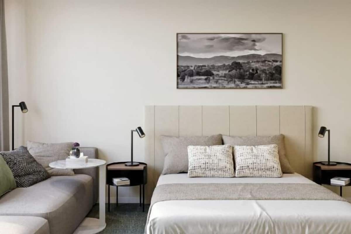 1 habitación y ropa de cama de alta calidad