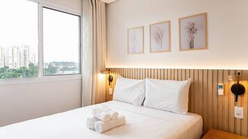 Apartemen | 1 kamar tidur, ruang kerja ramah laptop, dan tirai kedap cahaya