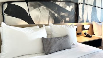 Egyptian cotton sheets, premium bedding, down comforters, desk