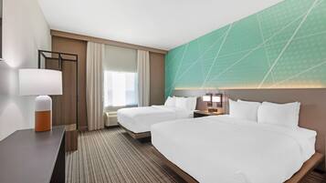 Individually furnished, desk, laptop workspace, blackout drapes