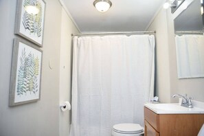 Dusche, Haartrockner, Handtücher