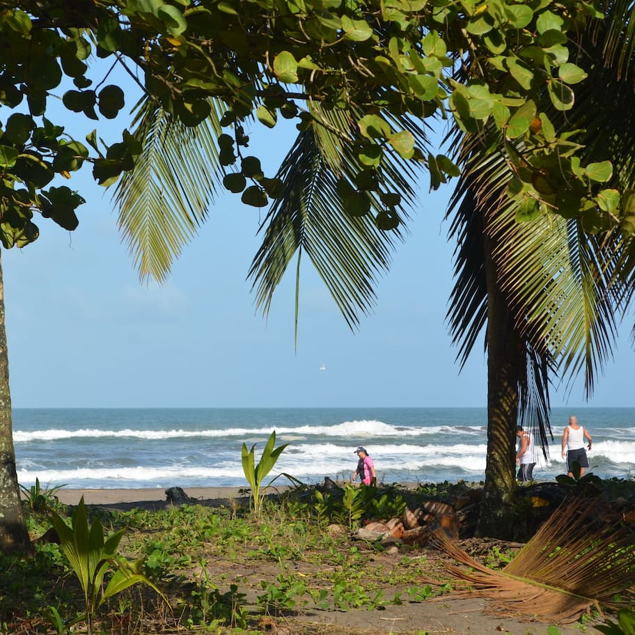 On the beach, black sand, kayaking, rowing