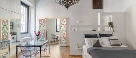 1 غرفة نوم وواي فاي وملاءات أسرّة