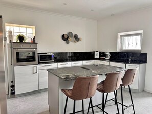 Fridge, microwave, oven, stovetop - 80sqm deluxe apartment with large terrace (Saarbrücken)