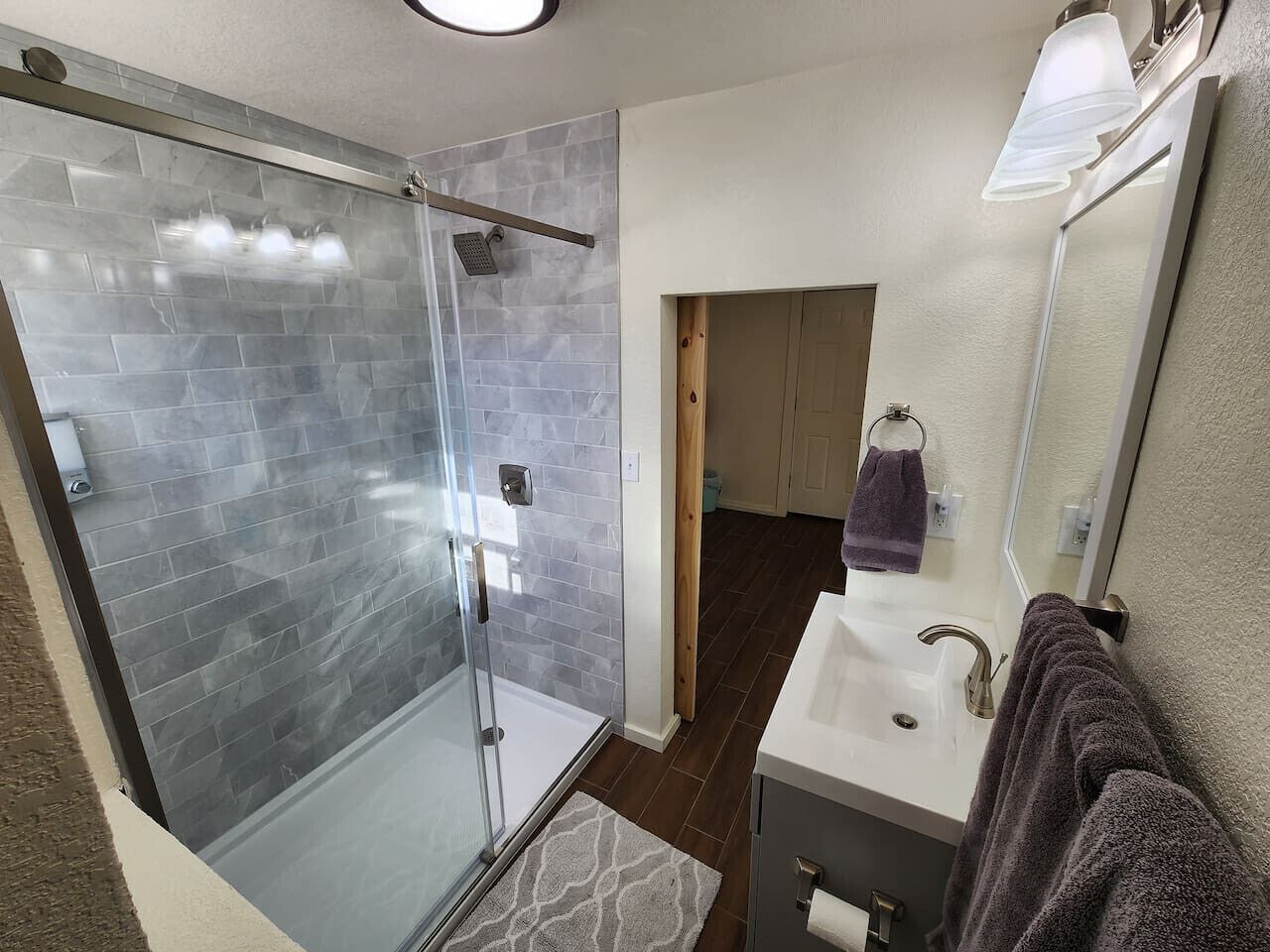 Hair dryer, towels
