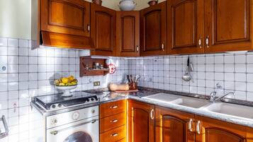 Fridge, oven, stovetop, coffee/tea maker