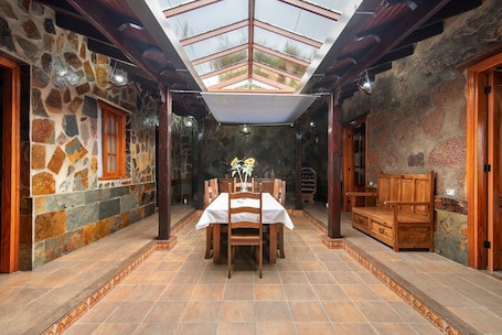 Dining. Vacation Home 'El Patio Canario' with Sea View, Private Terrace and Wi-Fi