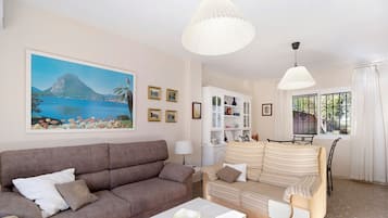 Televisión y chimenea