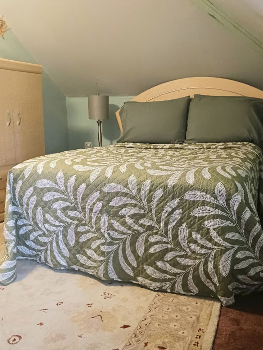 1 bedroom, desk, iron/ironing board, travel crib
