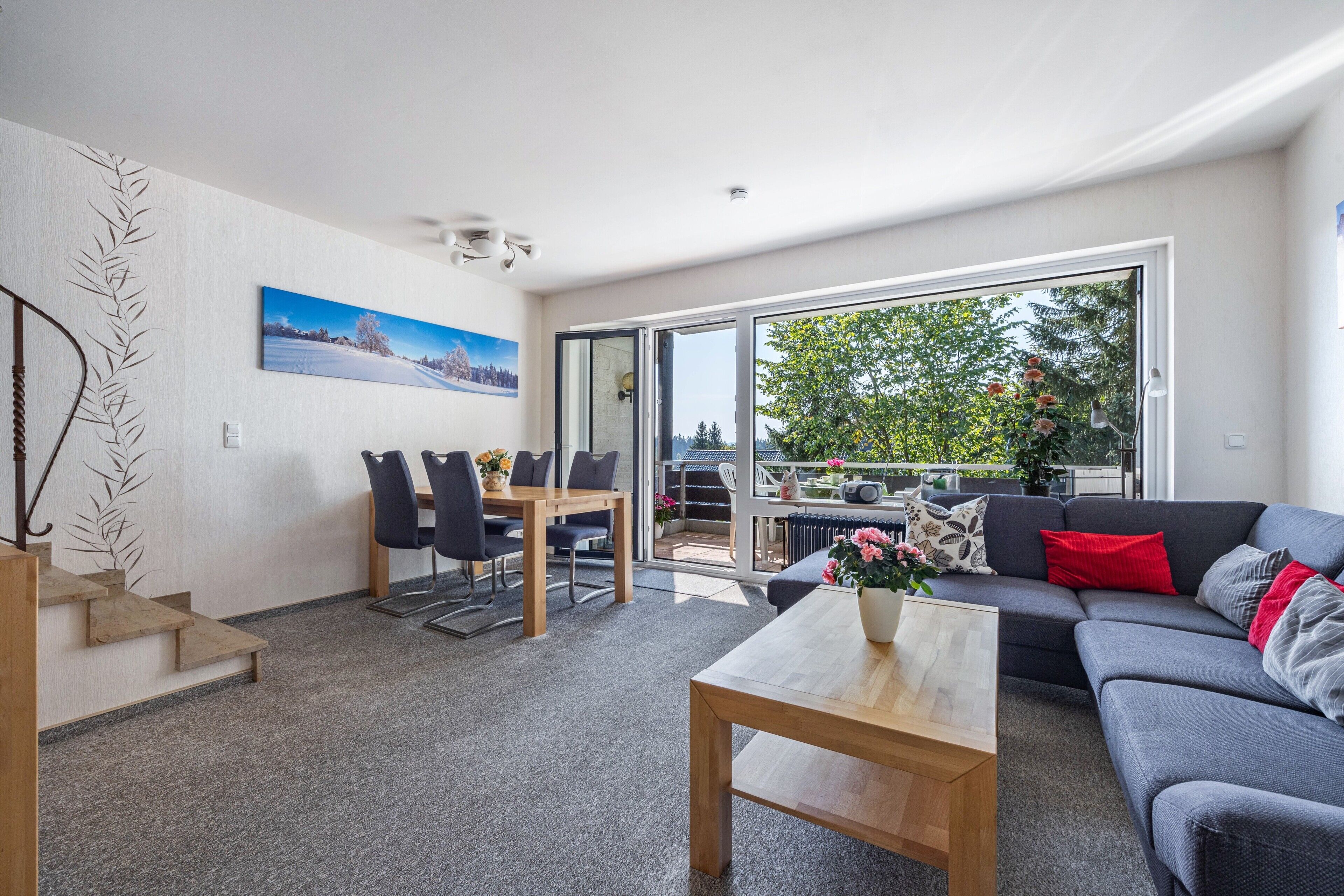 Televisión, mesa de ping pong, estéreo