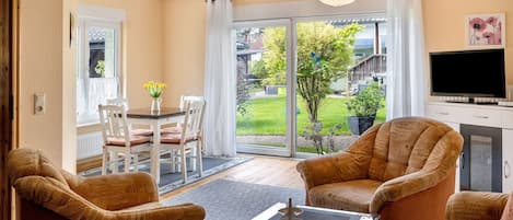 TV, DVD player, stereo