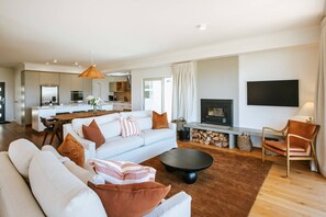 TV, fireplace, stereo - Penshurst - four bedroom property (Wānaka)