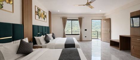 Family Room, 2 Double Beds | Free WiFi, bed sheets