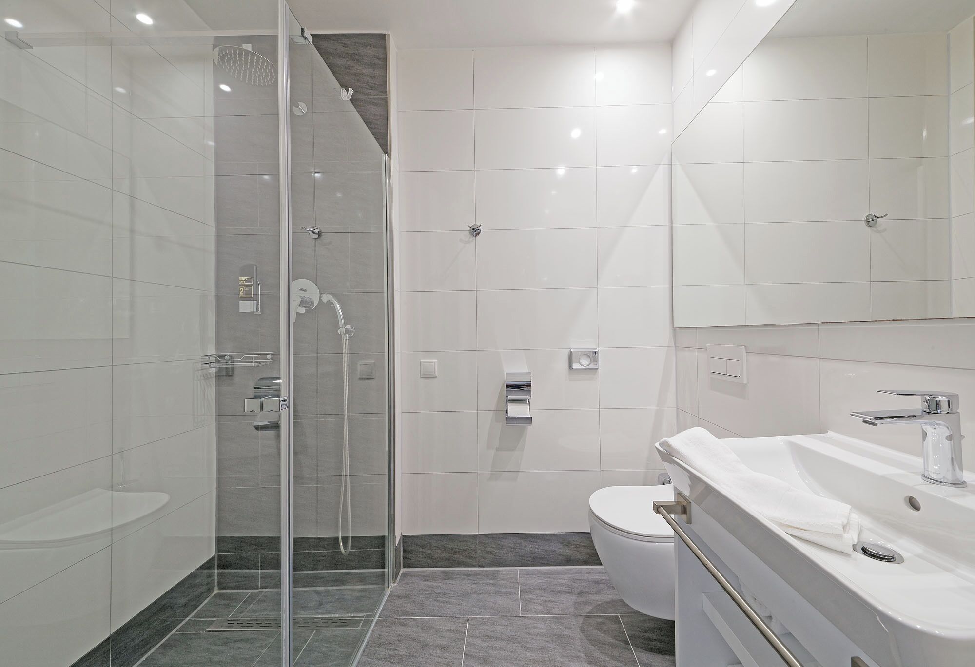 Dusche, Haartrockner, Handtücher