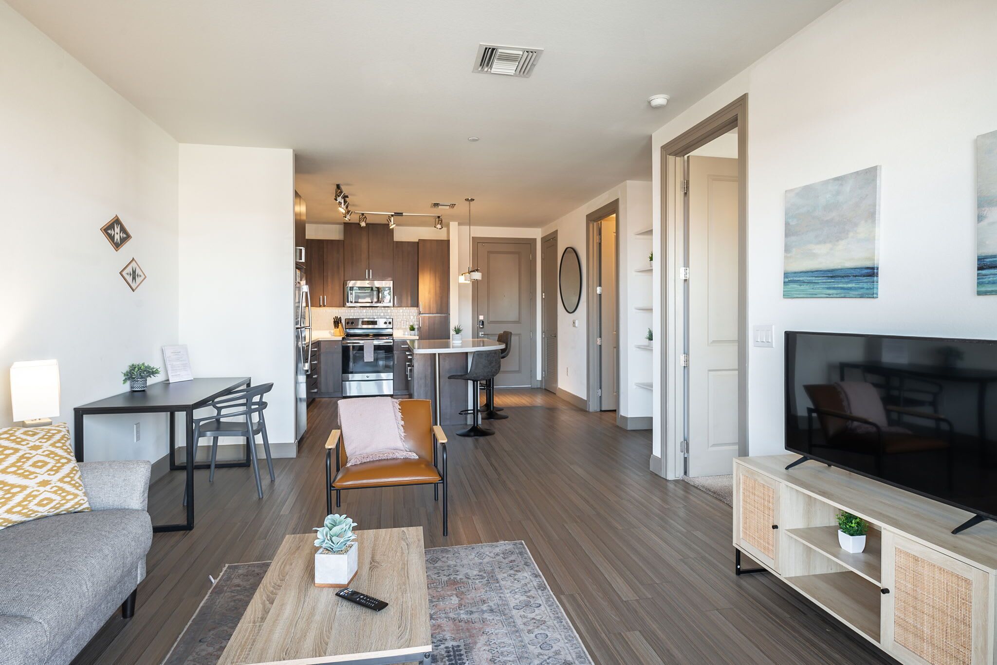Apartment | Living area | 42-inch Smart TV with digital channels, Netflix, Hulu