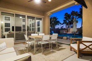 Outdoor dining - PGA West Getaway with Pool & Fire Pit (La Quinta)