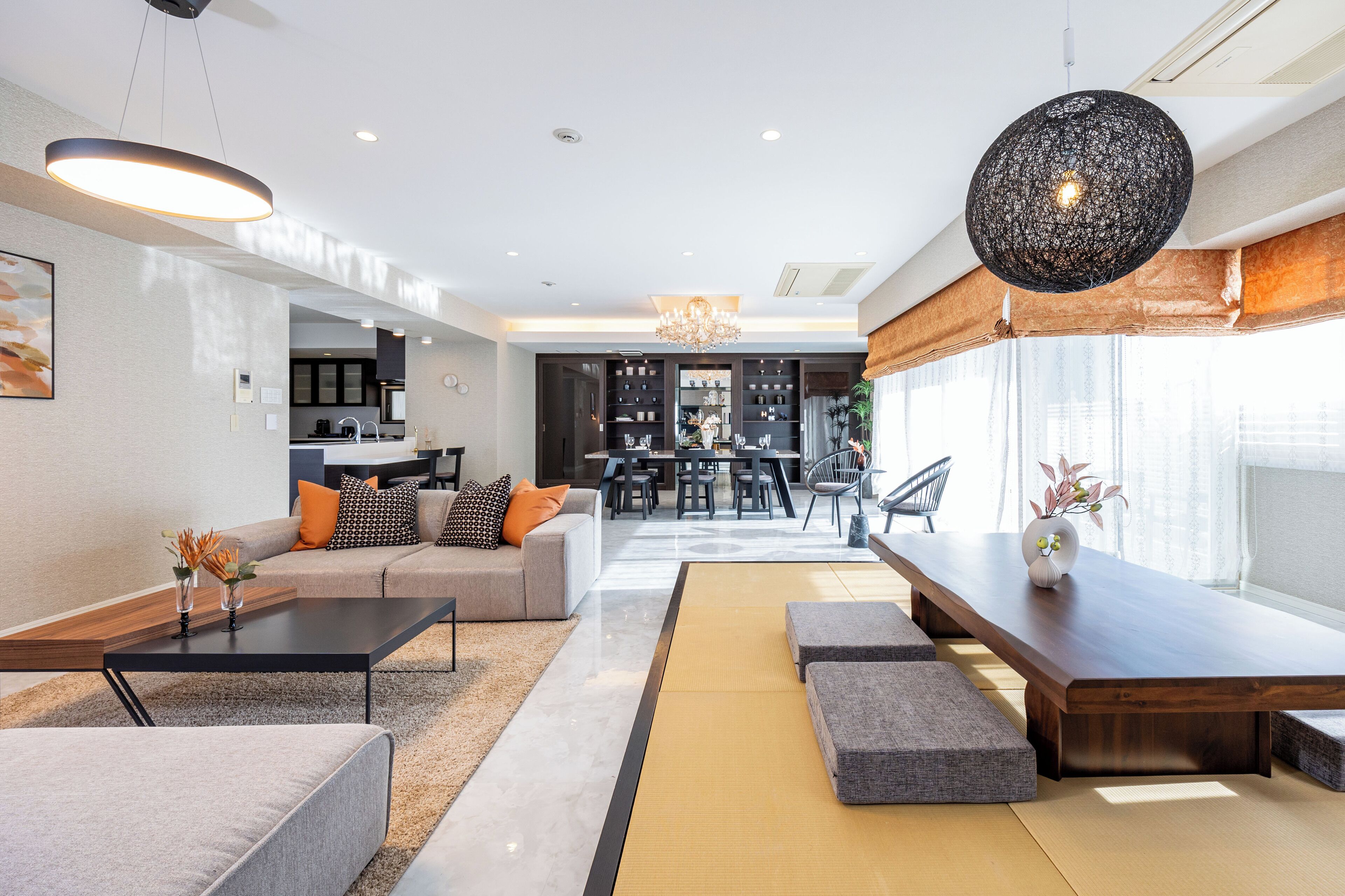 55-inch flat-screen TV with digital channels, heated floors