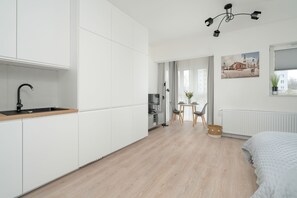 开间, 厨房 | 私人厨房 | 洗碗机、茶具/咖啡用具、电热水壶、烤面包机