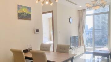 Apartamento de lujo, 1 habitación | Zona de estar