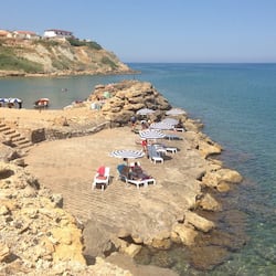 Private beach, white sand
