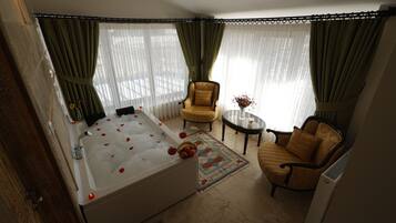 Premium bedding, minibar, desk, laptop workspace